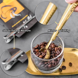 Custom Wholesale 18/8 Stainless Steel 5ml Coffee Scoop Stainless Steel 10ml Measuring Spoon with <b>Clip</b> - Product Image 5