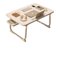 Table d'ordinateur portable pliable en bois pour dortoir, antidérapante, incurvée, en aggloméré, pour lit ou bureau