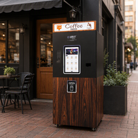 Distributeur de boissons à écran tactile en bois pour café, commerce de rue, bureau, hôtel, machine à café commerciale