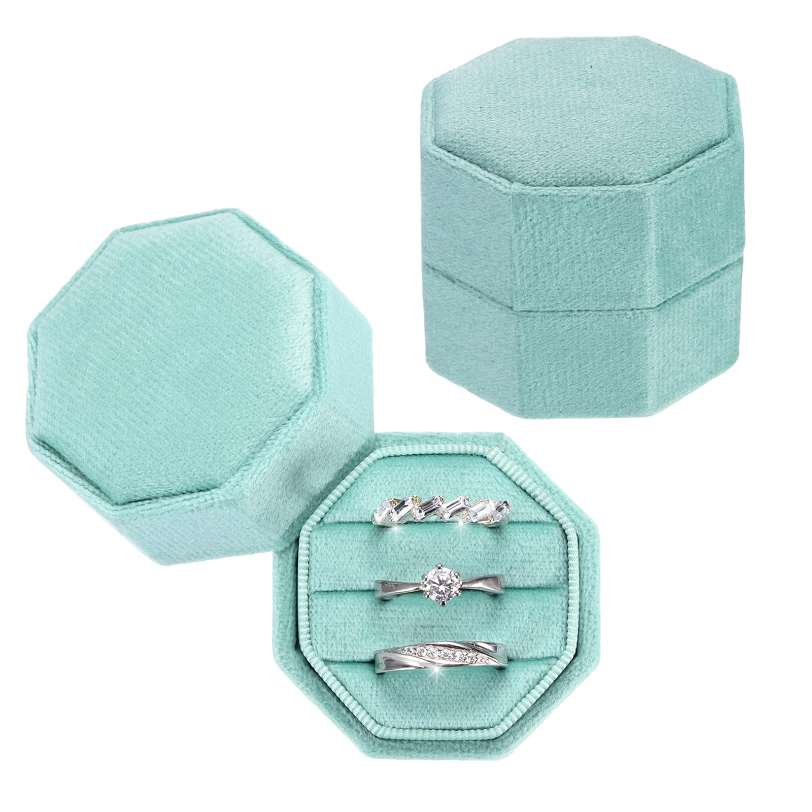 Boîte à bagues bleu ciel