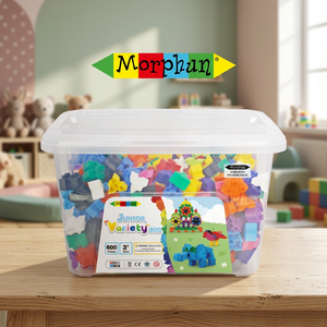 Morphun Junior Variety 600-Piece Building <b>Blocks</b> Construction Toy for Kids Ages 3+ Educational Animals Nature Theme <b>Plastic</b> Set - Product Image 1