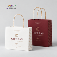 Sac en papier personnalisé pour librairie avec poignée en corde, impression de logo pour la papeterie, les livres et l'emballage de cadeaux de détail