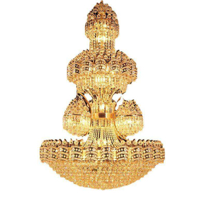 Lustre suspendu personnalisé de luxe pour salle de banquet, grand luminaire d'escalier, hall d'hôtel, mariage, <span class=keywords><strong>avec</strong></span> boules de cristal LED - Product Image 6
