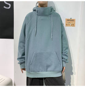 <span class=keywords><strong>Sudadera</strong></span> con capucha <span class=keywords><strong>de</strong></span> <span class=keywords><strong>cuello</strong></span> alto para hombre, estilo urbano, <span class=keywords><strong>de</strong></span> alta calidad, con logo personalizado, lisa, para invierno, venta al por mayor - Product Image 2