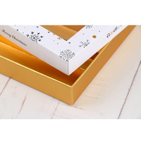 Boîte à chocolat en carton de luxe, boîte d'emballage en métal noir, avec séparation de papier, boîte à chocolat en aluminium pour cadeau