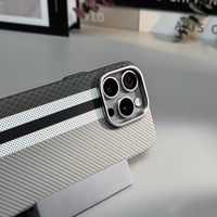 Fundas para iPhone 16 15 14 13 12 Pro Max, Diseño de Fibra de Carbono Kevlar, Carcasa Rígida Magnética, Protección Contra Impactos