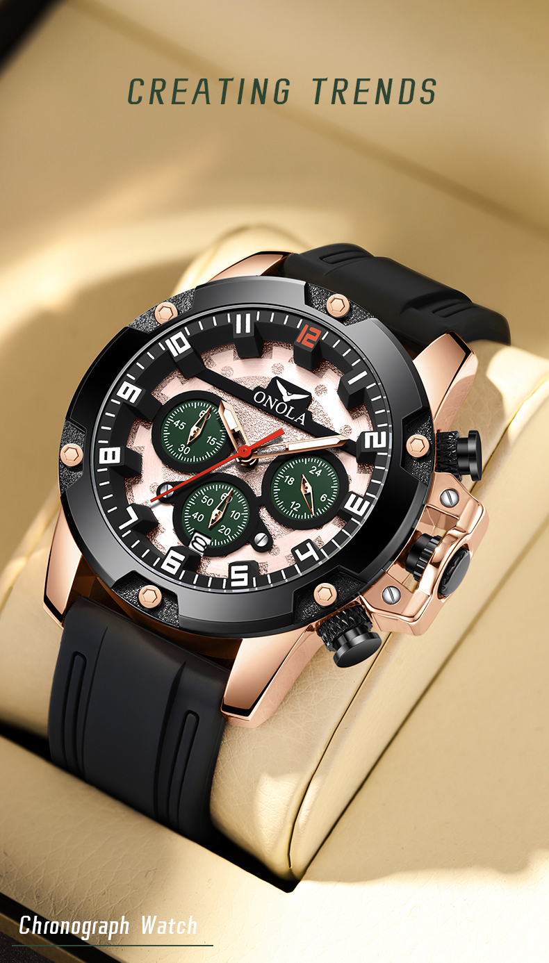 ONOLA 6858 Men's Wrist Watch - Water Resistant Chronograph