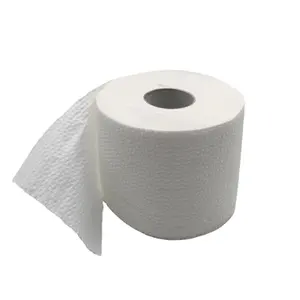 100% Daur Ulang Pulp Putih Jaringan Roll Alami Kertas Serbet 2 Ply 200 Lembar Kertas Tisu Kustom Embossing Kertas Toilet