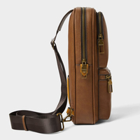 Sac à bandoulière en cuir végétal PU noir personnalisé pour hommes
