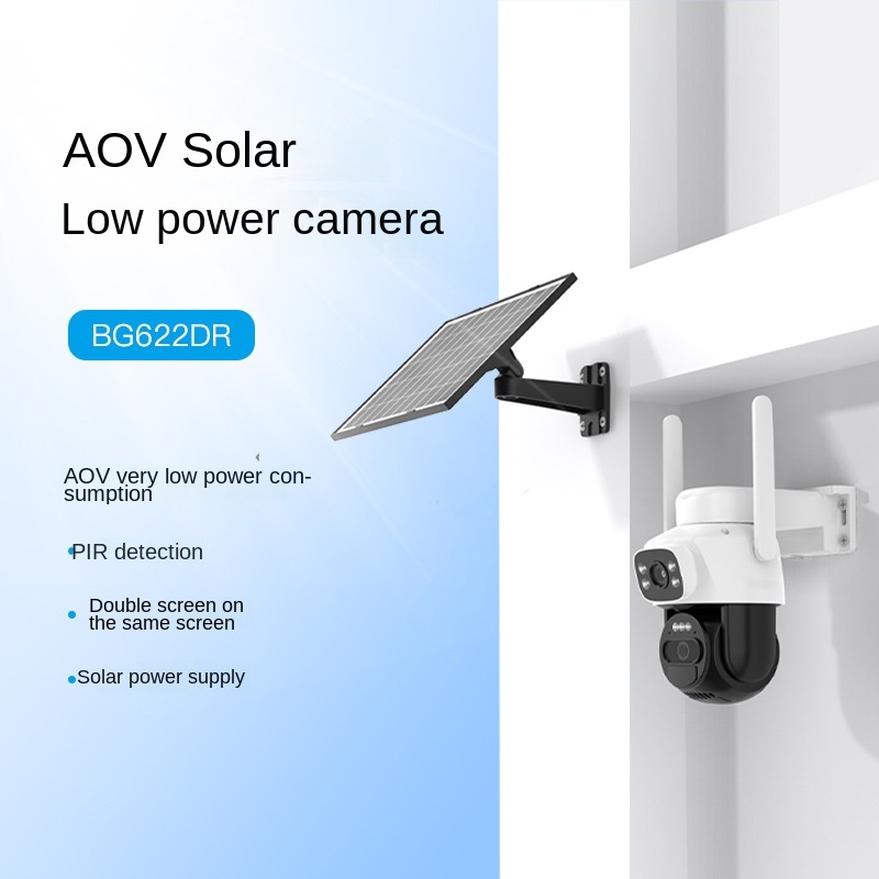 Outdoor Solar Camera 4MP IP66 Waterproof Indoor Outdoor Multi-Lens Dual Screen Security Camera Built-in Battery for Home Yard · image 5