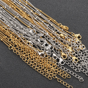 Chaîne <span class=keywords><strong>de</strong></span> collier en acier inoxydable plaqué or 18 carats, accessoires <span class=keywords><strong>de</strong></span> bijoux, vente chaude - Product Image 3