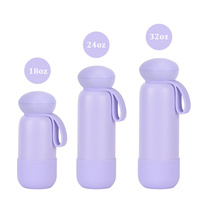 Bouteille d'eau personnalisée durable en acier inoxydable 18/8 à double paroi, anti-fuite, sans BPA, écologique, avec poignée de transport et isolation sous vide