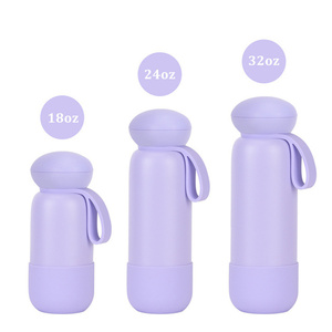 Custom Durable 18/8 Stainless Steel Double Wall Water Bottle Non-slip Base Boot Carry Handle Loop Vacuum Insulated For Camping - Product Image 5