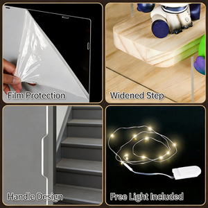 Vitrine de présentation moderne en ABS avec base en bois, anti-poussière, à assembler soi-même, pour figurines et collections de jouets - Product Image 5