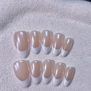 Venta al por mayor 10 piezas hecho a mano francés prensa en las <span class=keywords><strong>uñas</strong></span> medio cuadrado redondo reutilizable personalizado <span class=keywords><strong>uñas</strong></span> artificiales OEM embalaje - Product Image 6