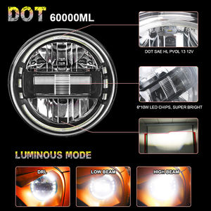 <span class=keywords><strong>Precio</strong></span> de fábrica Loyo, iluminación Led de 7 ", faros redondos con certificado DOT, ojo angular, 60W, faro Led de 7 pulgadas para <span class=keywords><strong>Jeep</strong></span> Wrangler - Product Image 5