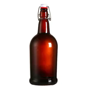 Unik anti bocor disesuaikan 16 oz 250ml 500ml 32oz 1L minuman kombucha bir homebrew swing top botol kaca dengan flip top