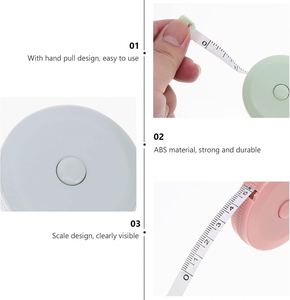 Custom Logo Mini Retractable Tape Measure 1.5m 60 Inch Soft Sewing Measuring Tape Portable Body Ruler for Promotion <b>Gift</b> - Product Image 4