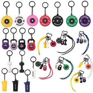 LLavero de luz de silicona ecológico divertido 3D impresión Digital para gimnasio Fitness mancuerna botella de agua placa bolsa competición - Product Image 2