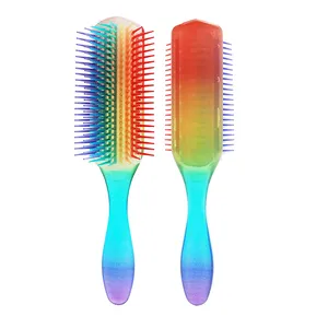 ECO Friendly Private Label Kids Full Color Detangling Massage Salon Tool Barber Equipment 9 Rows Hair Brush