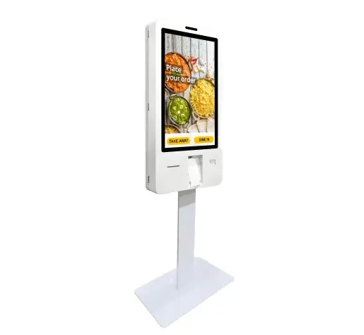 Jassway 21.5 "Touchscreen Bank Menu Restoran Layanan Mandiri Memesan Sistem Kios All-In-One Pos dengan Pemegang Pembaca Kartu