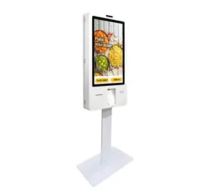 Jassway sistema de serviço automático para restaurante, 21.5 polegadas, touchscreen, menu de auto-serviço, serviço kiosk all-in-one pos, sistema com suporte para leitor de cartão