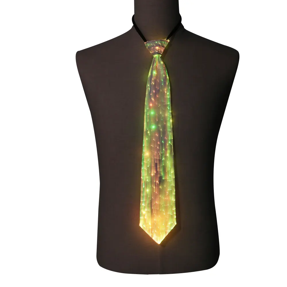 Neue ankunft led krawatte fiber optic krawatte led weihnachten krawatte