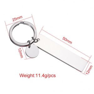 Wholesale Custom Stainless Steel Keychain Blanks Strip Mirror Polished DIY Engraving Keyring <b>Bar</b> 4 Color for Promotional Gifts - Product Image 2