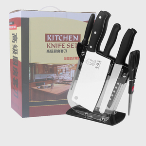 Set di 7 <span class=keywords><strong>coltelli</strong></span> da cucina in acciaio inossidabile, coltello da chef affilato, coltello da disosso, coltello da pane, coltello da bistecca, affilatore, forbici, coltello da cucina. - Product Image 5