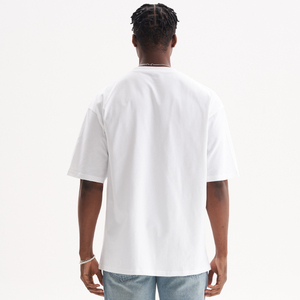 Maglietta estiva Streetwear da uomo in cotone bianco t-Shirt con logo personalizzato con serigrafia grafica t Shirt da uomo - Product Image 2