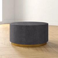Mesa de Centro Redonda de Concreto de Lujo para Exteriores, Estilo Industrial Moderno, para Sala de Estar o Comedor