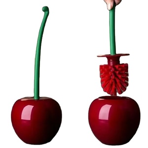 Precioso juego de soporte para escobilla de baño con forma de cereza, color rojo, 1 pieza, accesorios para baño - Product Image 2
