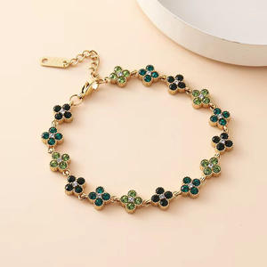 <span class=keywords><strong>Pulsera</strong></span> <span class=keywords><strong>de</strong></span> tenis Lucky Clover <span class=keywords><strong>de</strong></span> acero inoxidable con cadena, joyería ajustable con cierre <span class=keywords><strong>de</strong></span> extensión, regalo <span class=keywords><strong>de</strong></span> moda para mujer, colores al por mayor - Product Image 6