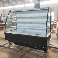 Vitrine réfrigérée ouverte pour boissons, réfrigérateur commercial pour supermarché