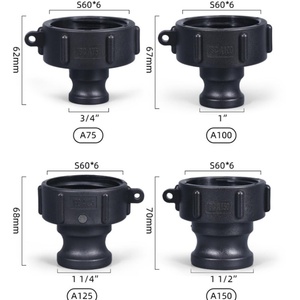 Adaptateur de réservoir IBC en polypropylène de haute qualité S60 X 6 vers A75, A100, A125, A150, A200, connecteur de valve combiné en plastique Camlock - Product Image 2