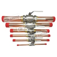 Válvulas de bola de tres piezas para gases médicos, para servicios sanitarios y de oxígeno, válvulas de gas médico 600 WOG, limpiadas con oxígeno para conexiones de gas médico