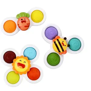 baby Suction Cup Fidget Spinner Animals Flying Fidget Sensory Spinning Toys for Toddlers