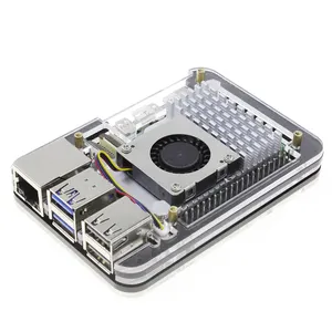 Raspberry Pi 5 Layers Computer Acrylic Case Official Active Cooler Compatible With Raspberry Pi 5 1GB/2GB/4GB/8GB Computer