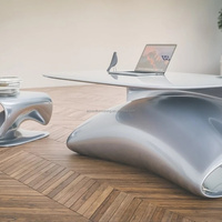 Bureau de direction en PRV sur mesure, haute technologie, best-seller, comptoir d'accueil moderne et luxueux pour entreprise, comptoir d'information hospitalier