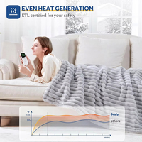Couverture chauffante pour lit Queen Size, imprimée, doublée, 12 niveaux de chaleur, 220V, lavable en machine, couverture électrique en gros