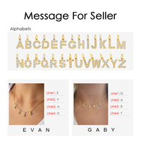 Collier EManco personnalisé avec plusieurs lettres, breloques en zircon, chaîne à maillons espacés, bijoux délicats pour anniversaire, Noël, festival