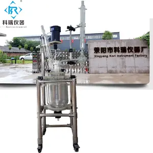 Chemical jacketed heating fermentation agitated glass reactor