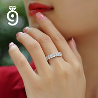 Bague Éternité Complète en Argent S925 Radiant avec Moissanite Taille Ovale et Certificat GRA – Idéale pour Anniversaire ou Fiançailles