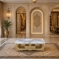 Ensemble de canapés arabes royaux 1+2+3, canapé en cuir pleine fleur sculpté à la main en bois massif doré, style classique européen, pour villa