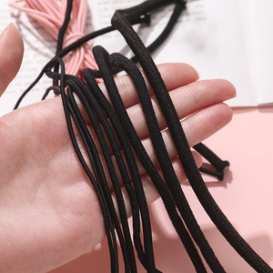 ยางรัดผมไนลอนสีดำสีแดงสีพื้น อุปกรณ์ทำเครื่องประดับ DIY คุณภาพดี ยืดหยุ่นได้ดี ใช้ได้ทุกวัน 男女兼用 - Product Image 3