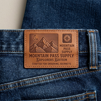 Patch en similicuir rectangulaire personnalisé gravé au laser, à coudre ou thermocollant, pour jeans et denim, vierge et uni