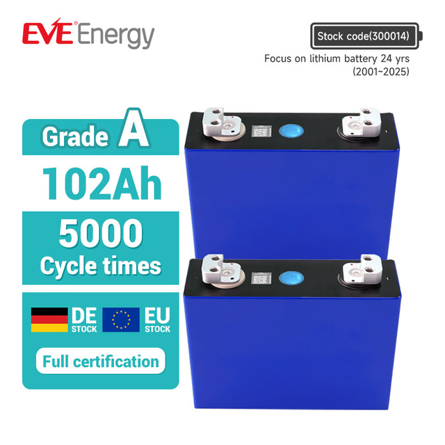 EVE LF100LA 3.2V 100ah Lifepo4 Battery System Lifepo4 Lithium Ion Battery 24v 100ah Lifepo4 Prismatic Cells 100ah Battery