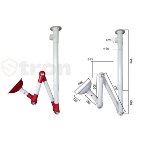 Laboratorium flexibele afzuigkap met witte of rode cardan - Product Image 3