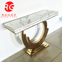 RG01 — table de canapé design de luxe de haute qualité, en acier inoxydable, argent, marbre gris clair, chrome, 2022