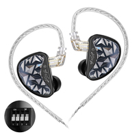 KZ AS24 PRO 24 Unités Écouteurs Filaires HiFi Intra-auriculaires avec Micro, Conduite par Armature Équilibrée Améliorée, Casque de Jeu Filaire